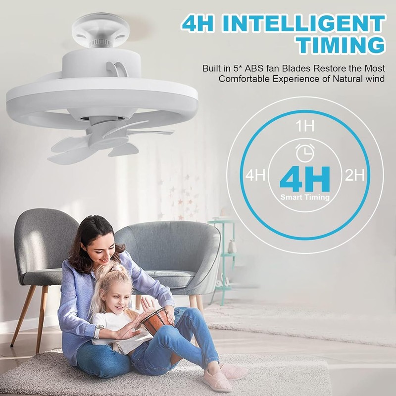 10 in Ceiling Fan with Dimmable LED Lights and Remote, 3 Speeds 2 Colors LED gallery