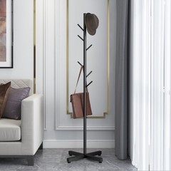 7 Hooks Coat Rack Hat Stand Tree Clothes Hanger Umbrella Holder Metal Organizer