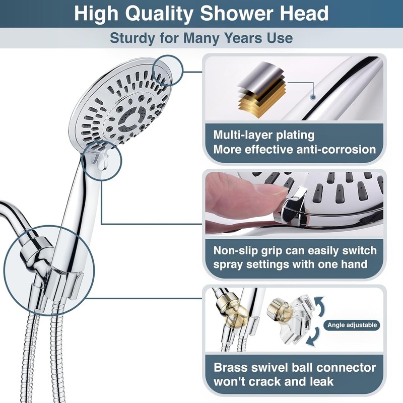 High Pressure 9 Spray Settings Handheld Shower Head Set PSS9900-01 gallery