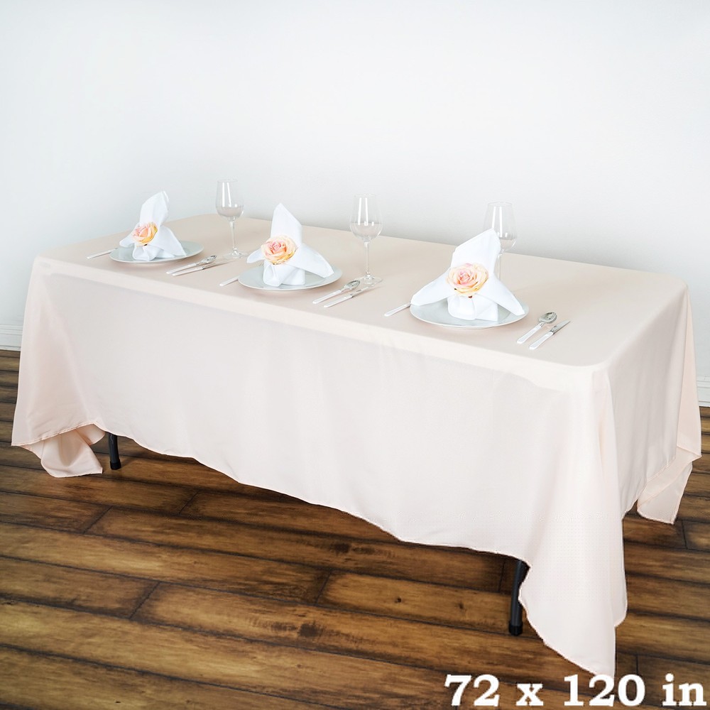 BLUSH 72x120 RECTANGLE POLYESTER TABLECLOTH Wedding Catering Dinner Supplies