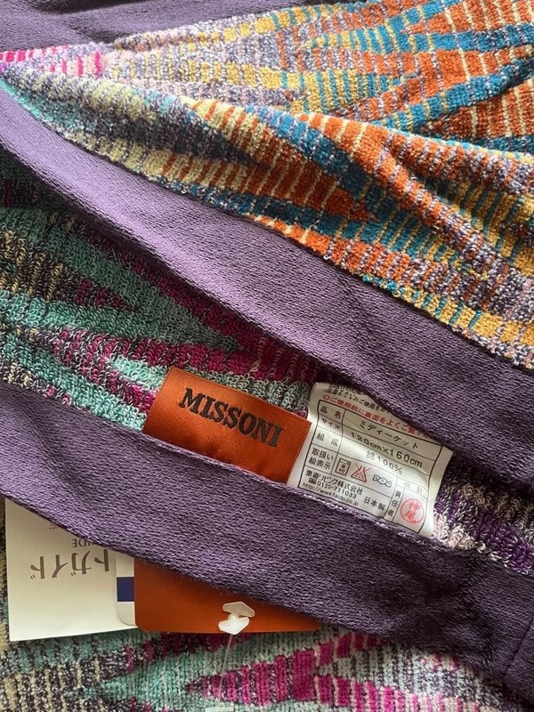 Missoni Throw Blanket Chevron Pattern 47×63in Multicolor Cotton 100% gallery