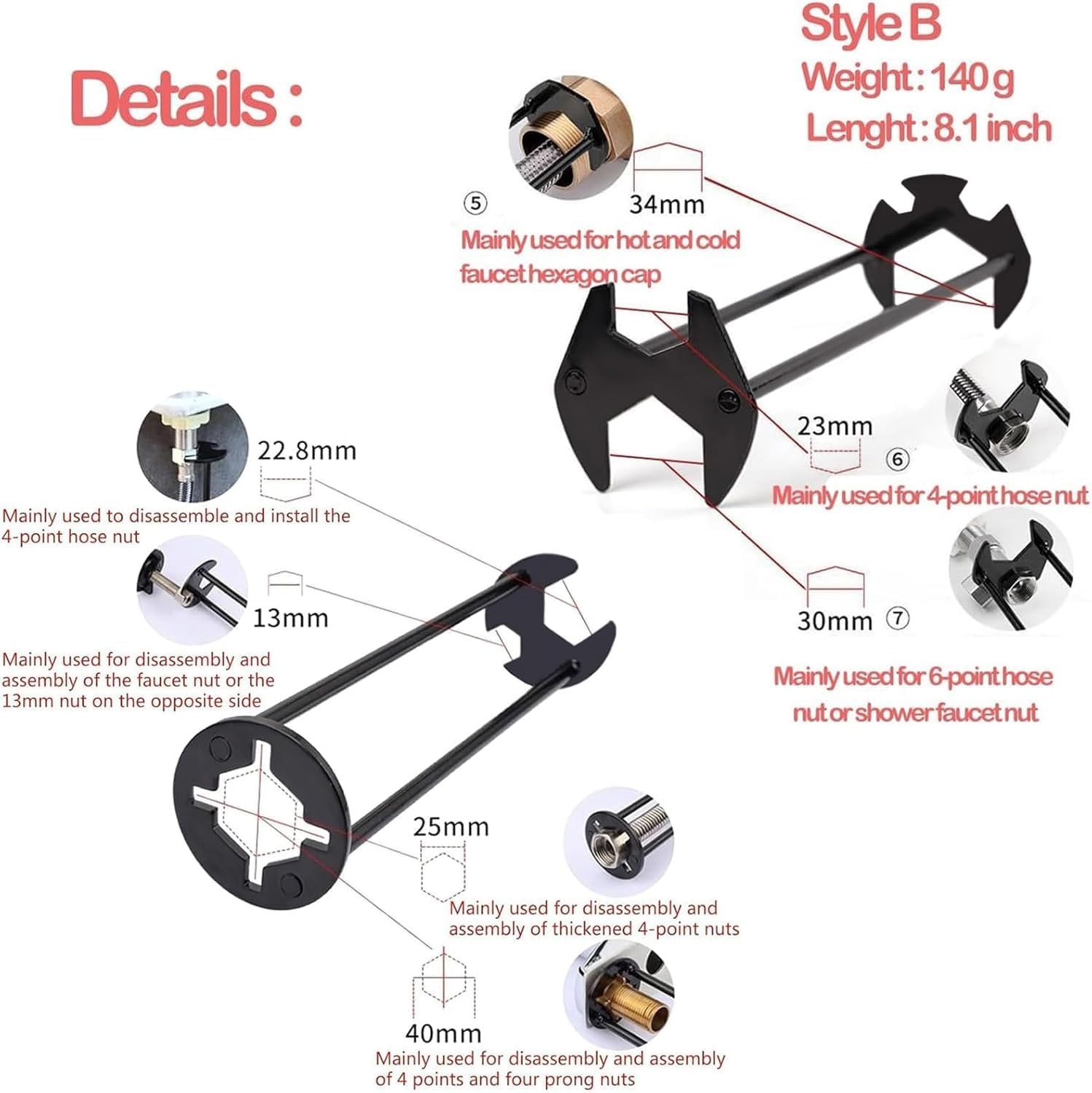 2Pcs Multifunctional Sink Wrench-New Sink Wrench Faucet Tools Plumbing Fats ship gallery