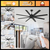 72 Inch Black Ceiling Fan with Remote, 6-Speed Reversible DC Motor gallery