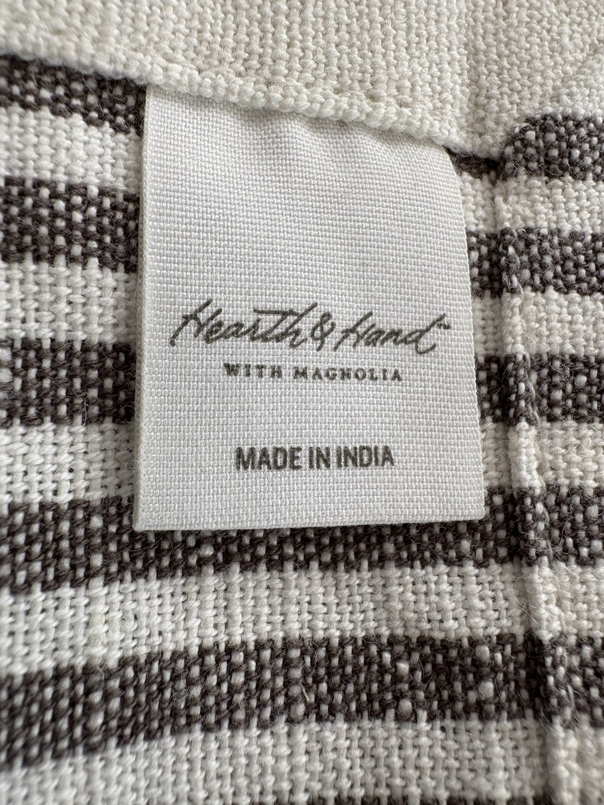 Hearth & Hand With Magnolia Black & Cream Linen & Cotton Table Runner 14x72 New! gallery