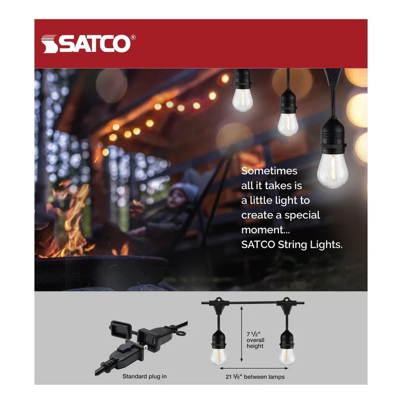24Ft - LED String Light - Includes 12-S14 bulbs - 2200K - 120Vs - 2 Pack gallery