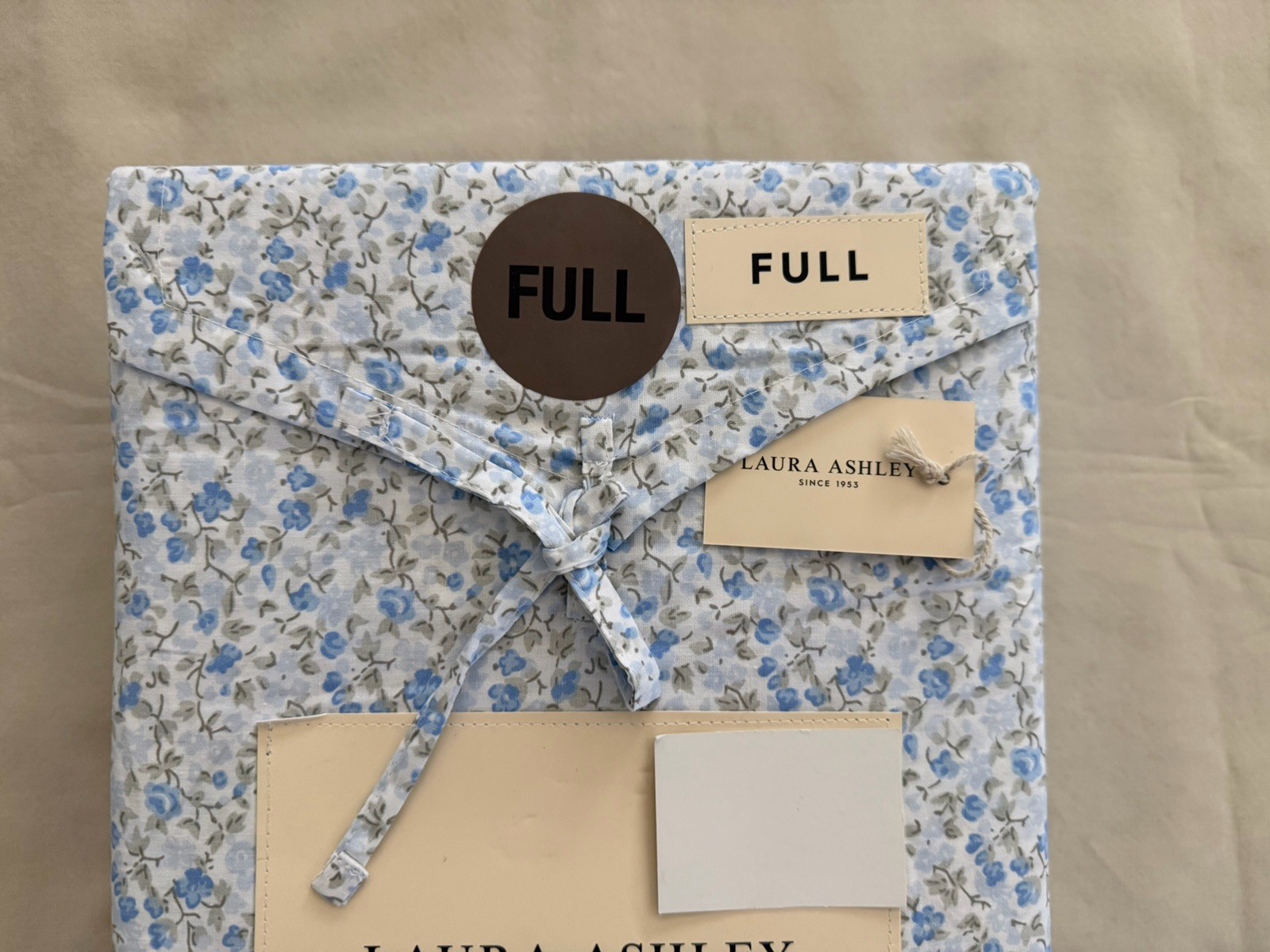 NEW 4pc Laura Ashley Full Sheet Set Cottage Petite Floral EMOGENE Blue & Greys gallery