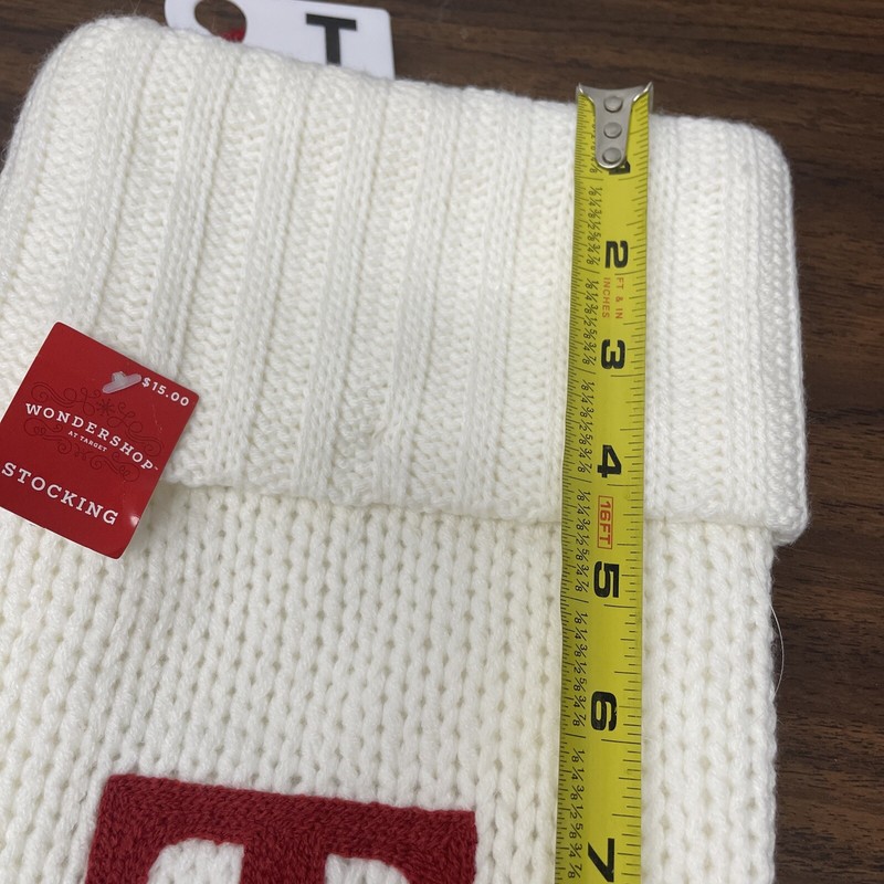 Letter *T* Knit White Monogram Stocking Wondershop Target NWT 2022 18" gallery