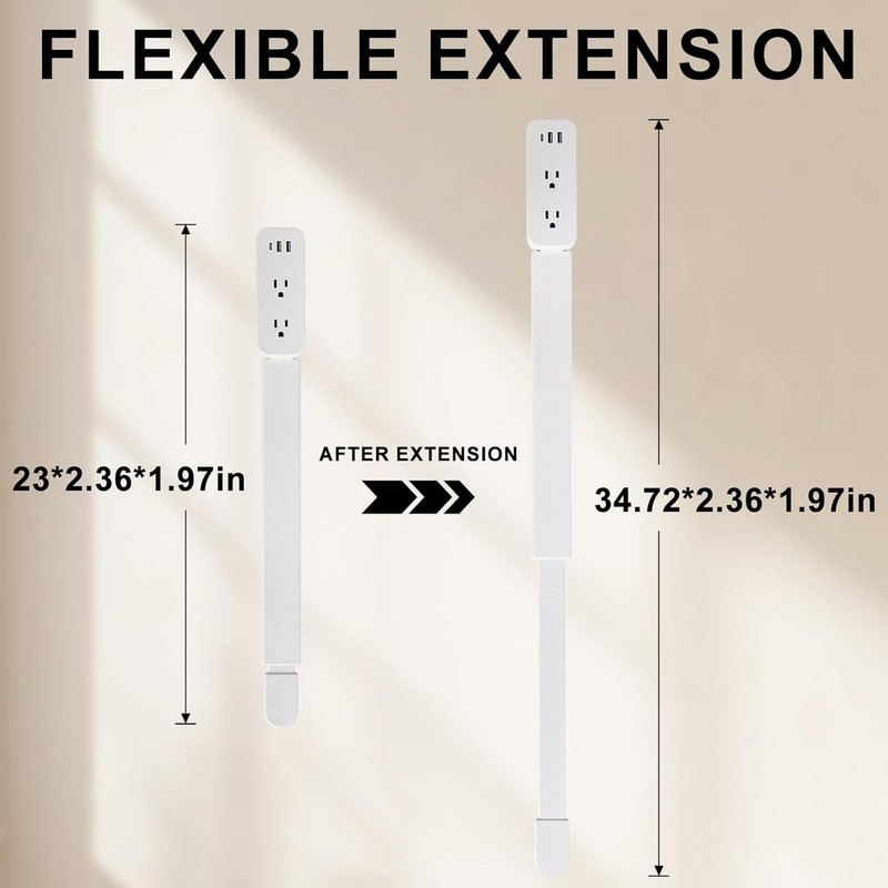 Rotating Wall Plug Power Socket Expander - 22"-34" Extension gallery
