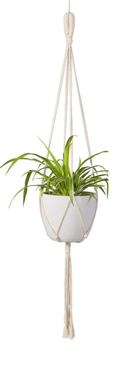 Macrame Plant Hanger – Handmade Cotton Rope Hanging Planter Holder for Outdoor gallery