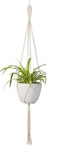 Macrame Plant Hanger – Handmade Cotton Rope Hanging Planter Holder for Outdoor