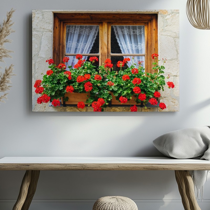 Wall Art Charming Rustic Window Framed In Rich Brown Wood, Showcasing A Delicate gallery