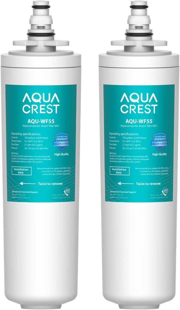 2 Pack Aquacrest Water Filter Fits Moen ChoiceFlo 9600, 9601, S5500 Moen faucets