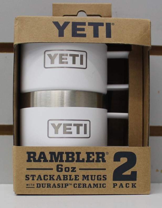 NEW YETI Rambler 6 oz Stackable Mug With Durasip Ceramic in White 2 Pack gallery