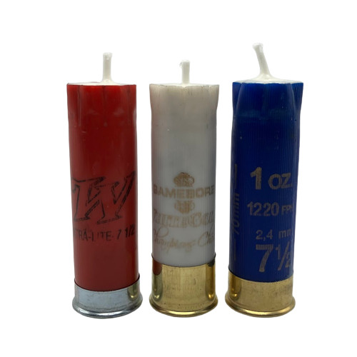 Shotgun Shell Candles Multiple Colors - 3PK, 12 Gauge, Shooting, Hunting gallery