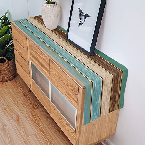 Table Runnerses Long, Teal Turquoise Green Brown 14X48 Inch Green&blue&brown gallery