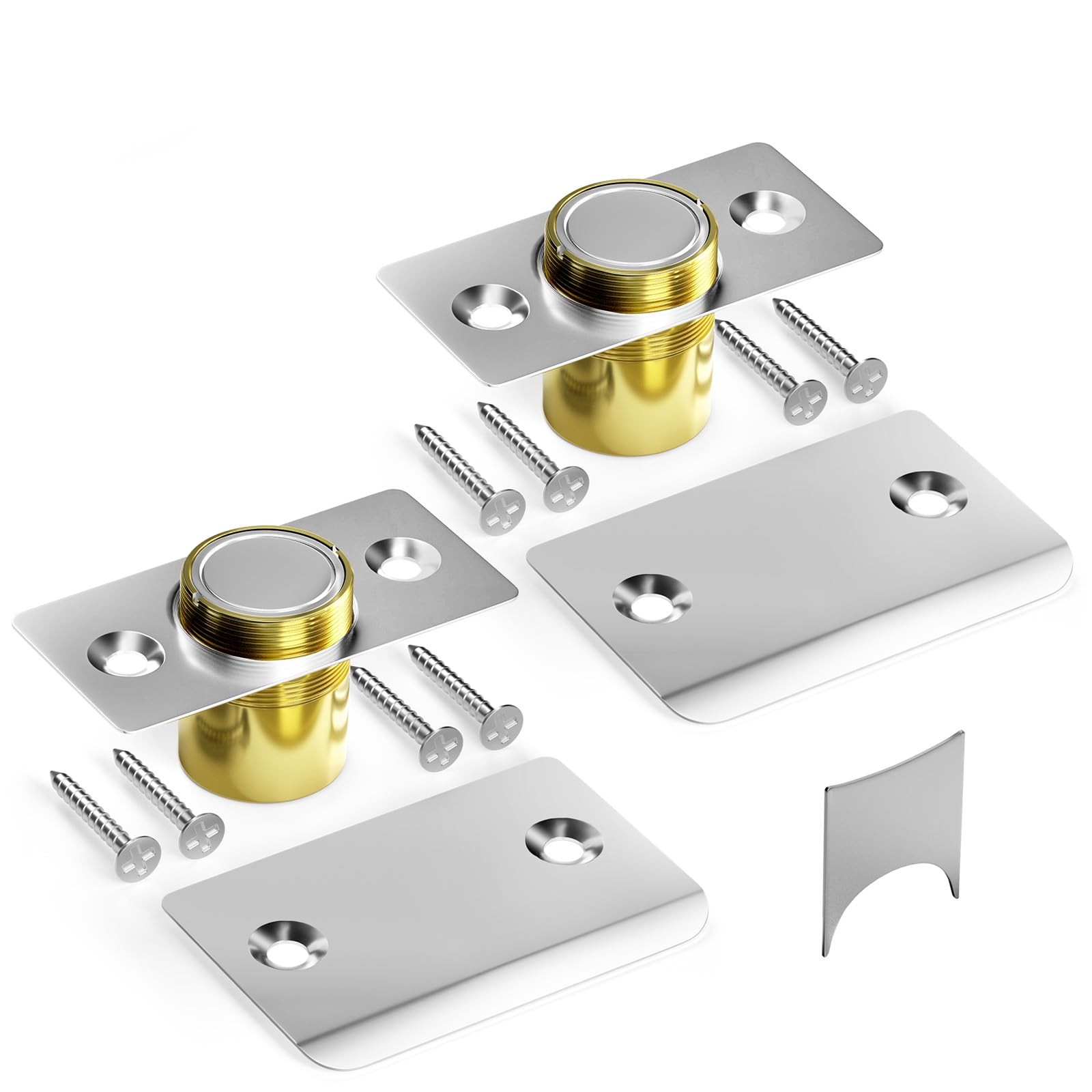 Silent Ball Catch, Adjustable Strong Magnet Door Catch，Using 2 Pack, Silver gallery