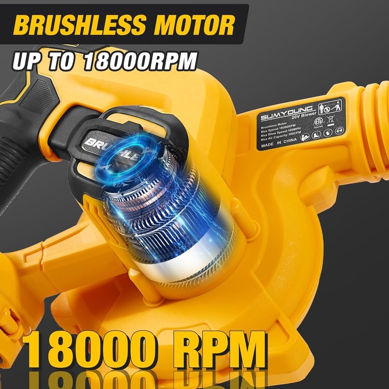 DEWALT DCE100B 20V Handheld Leaf Blower Cordless Battery Not Included - Yellow gallery
