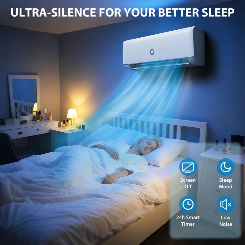 Ductless Mini Split Air Conditioner and Heat Pump 9000 BTU Cool Up to 450 Sq.Ft gallery