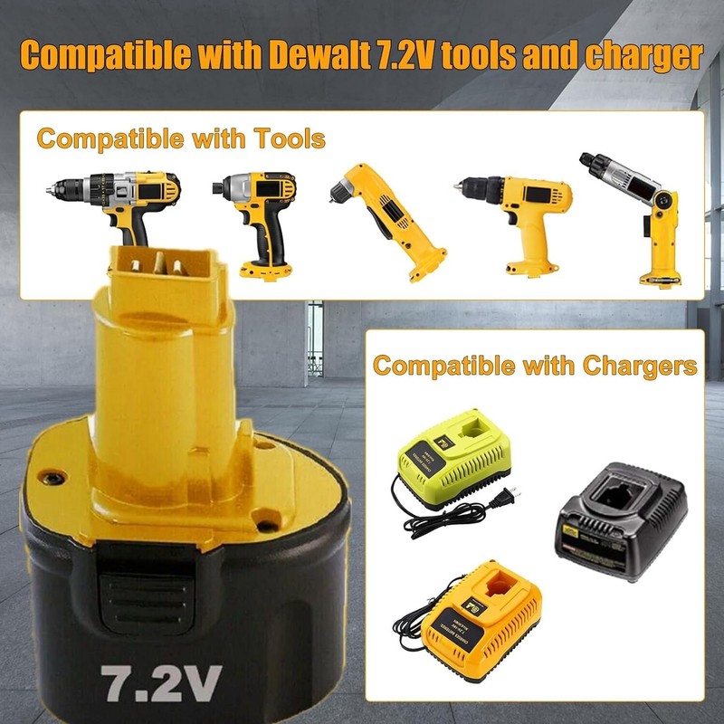 Replacement For Dewalt DW9057 7.2Volt NiMH Battery DW920 DE9057 DE9085 /Charger gallery