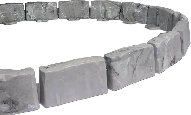 EasyFlex No-Dig Landscape Edging W Anchor Spikes 2.7" Tall 15 Ft Long SLATE GREY gallery