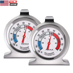 2 Pack Refrigerator Thermometer, 30-30°C/20-80°F, Classic Fridge Thermometer Lar