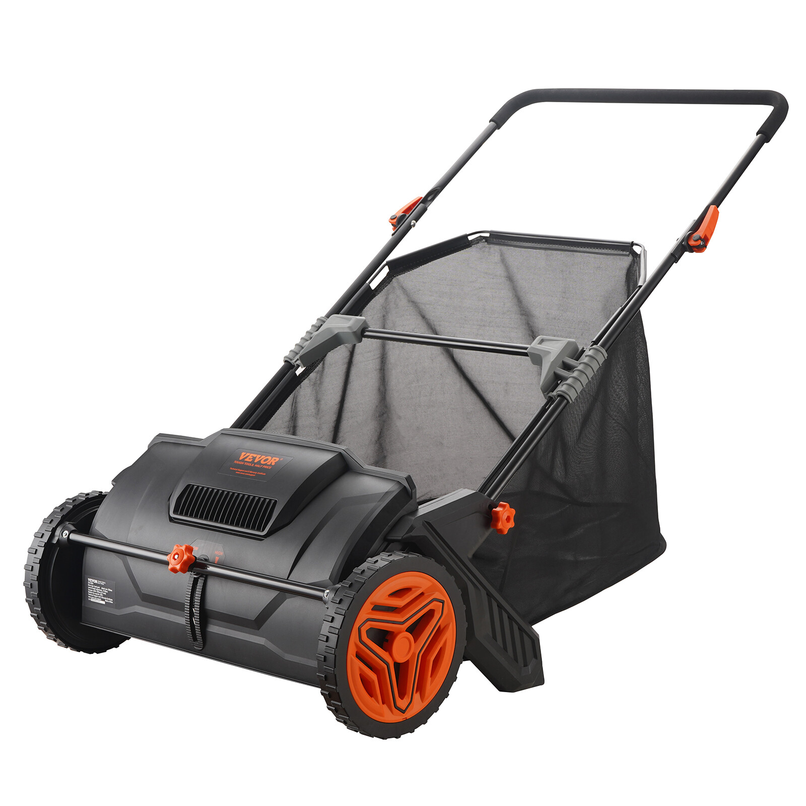 VEVOR Lawn Sweeper Push Leaf Grass Collector 21" 3.5 Cu. Ft. Capacity Adjustable gallery