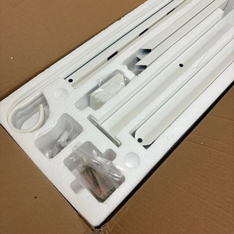 Handrail Steps Stair Fits 3-4 Steps Wrought Iron Hand Rail for Outdoors - White gallery