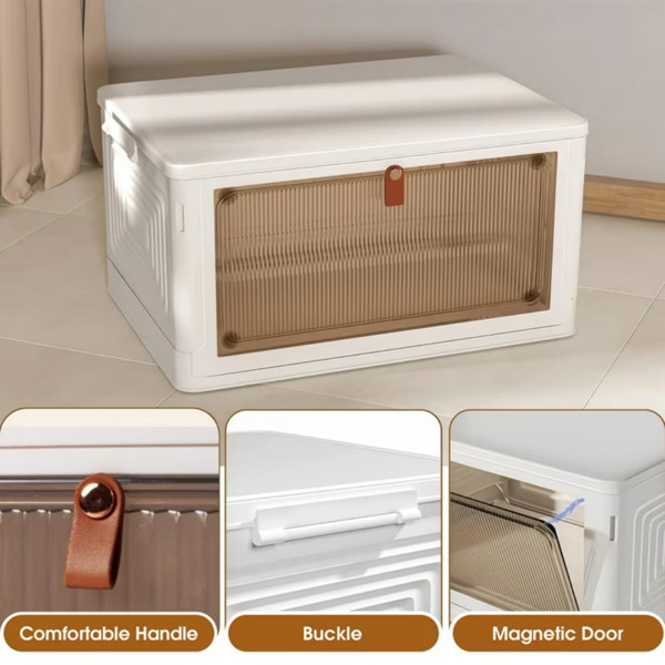 Multiuse Foldable Storage Cabinet Rolling Wheeled Container Living Room Bathroom gallery