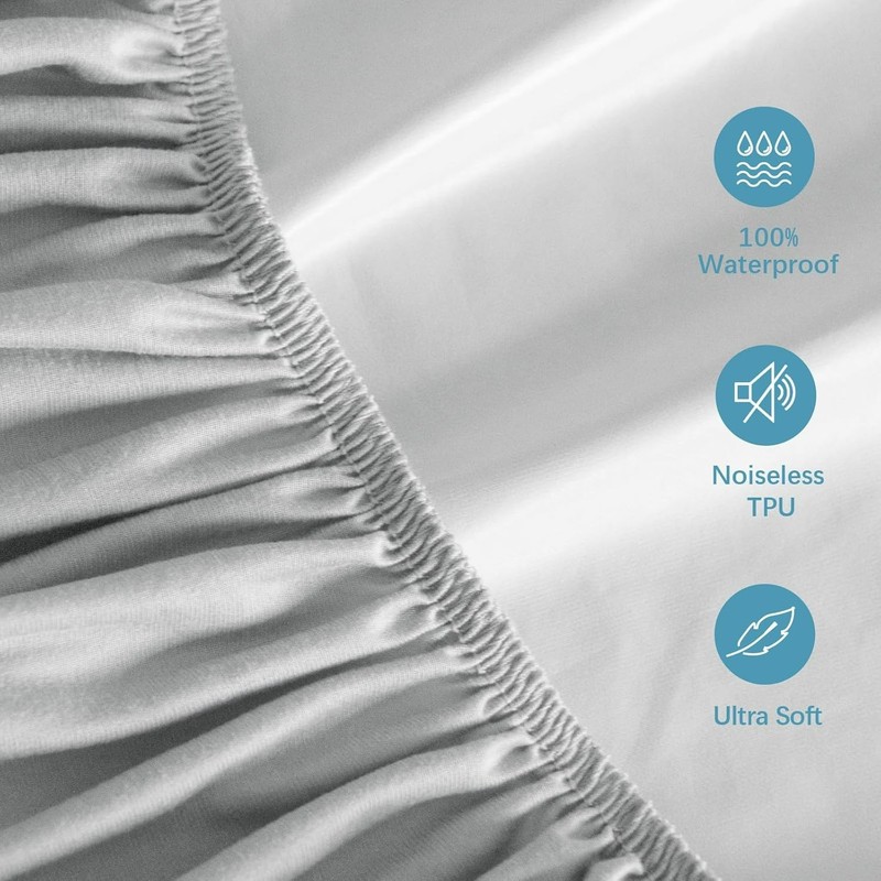 Queen Mattress Protector Waterproof Noiseless Mattress Cover Fits 14" Deep gallery