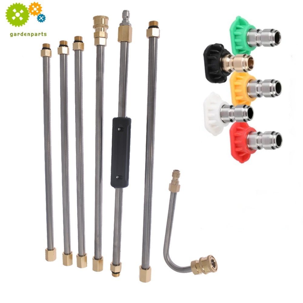 Pressure Washer Extension Wand Replacable Washer Lance+Spray Nozzle Tip 4000PSI gallery