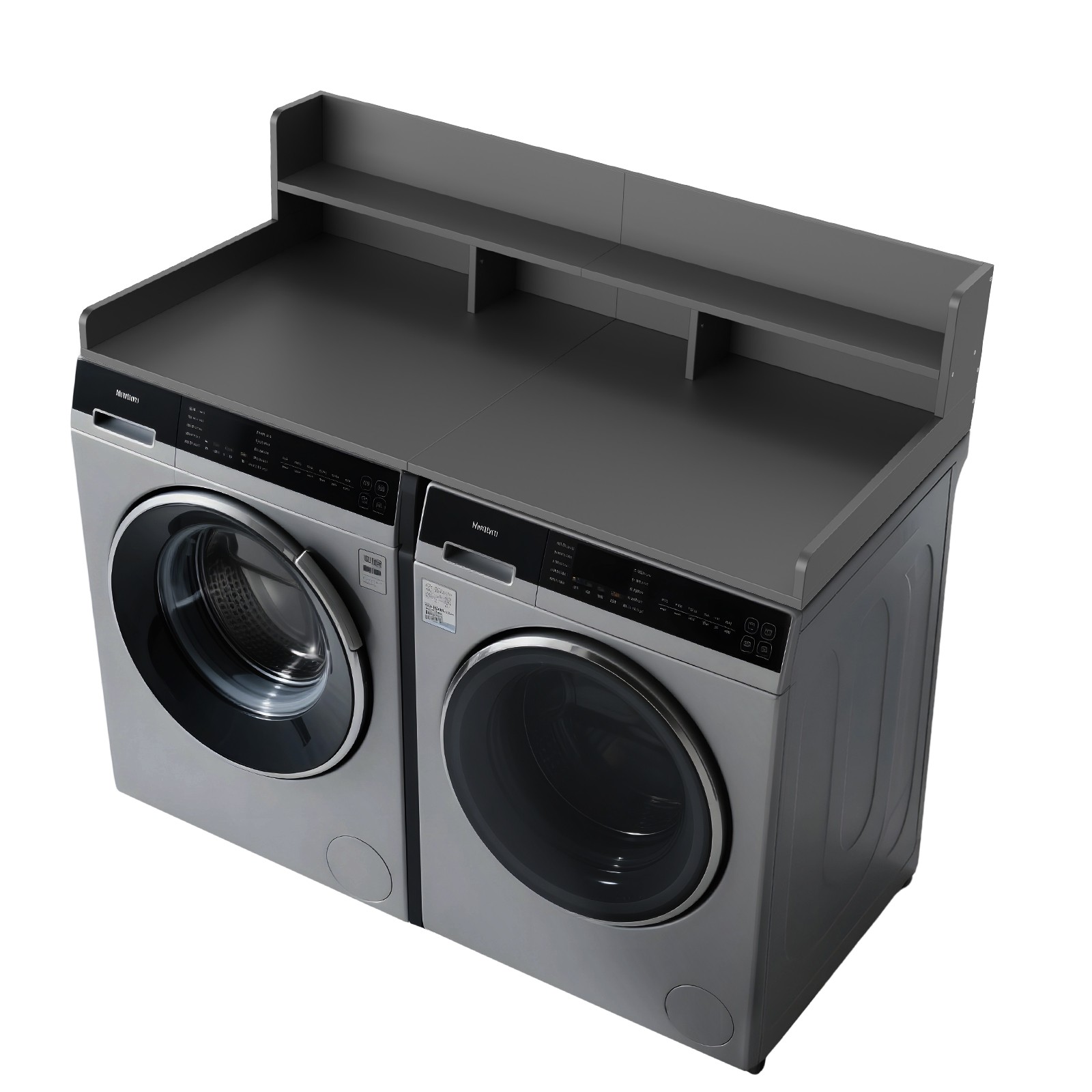 2-TIer 54" Washer Dryer Countertop, Solid Wood Laundry Topper with Anti-Slip Mat gallery