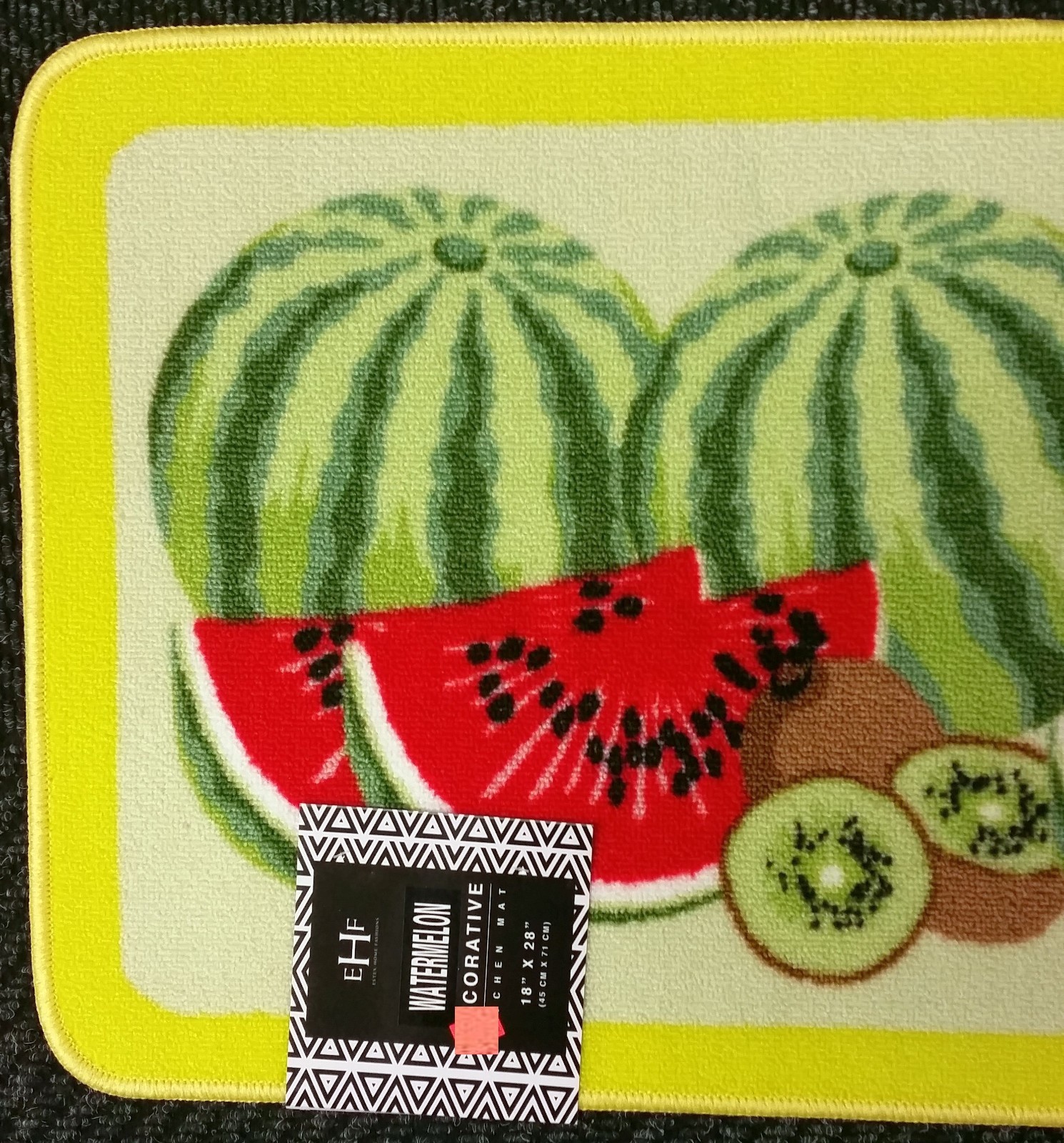 PRINTED KITCHEN RUG / MAT (18"x 28") WATERMELONS & KIWI by EHF gallery