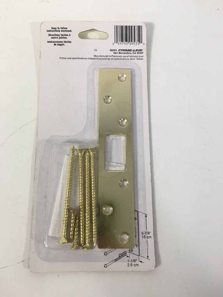 Prime Line Security U-9535 Deadbolt Strike Heavy Duty, 1-1/8" x 6" (DP3) gallery