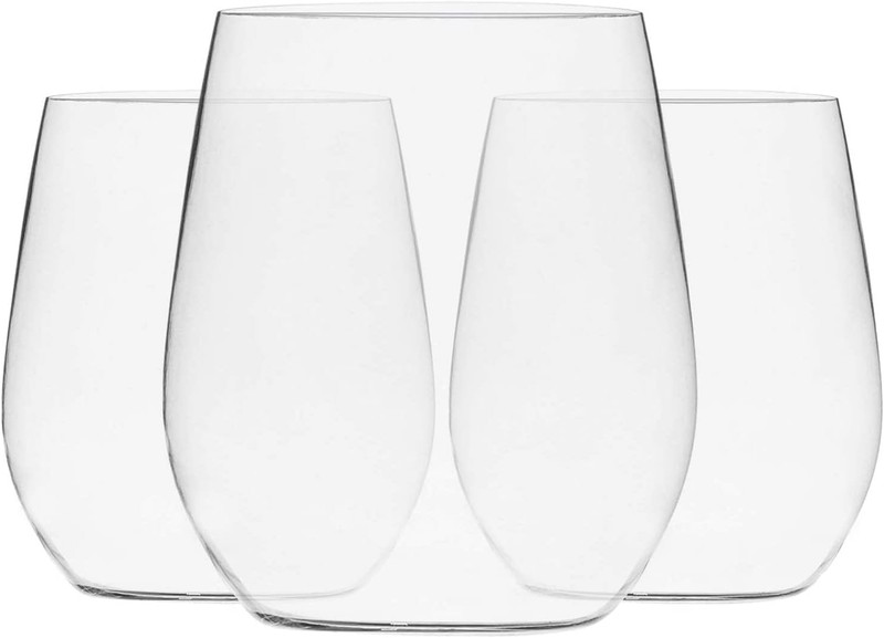 48 Pack Clear Stemless Plastic Wine Glasses 12oz Disposable BPA Free Cups gallery