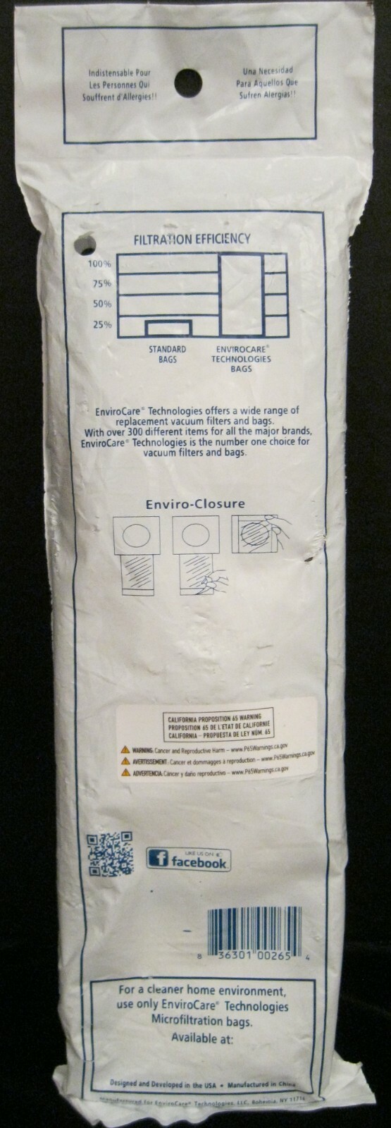 ENVIRO CARE TECHNOLOGIES HEPA FILTER EUREKA EF-6 FITS MODELS AS1050 UPRIGHTS gallery