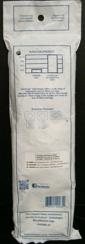 ENVIRO CARE TECHNOLOGIES HEPA FILTER EUREKA EF-6 FITS MODELS AS1050 UPRIGHTS gallery
