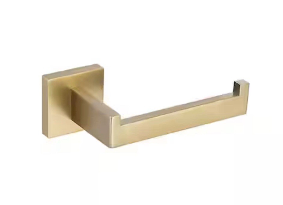 Wall Mounted Toilet Paper Holder Extended Tissue Holder/ Brushed Gold gallery