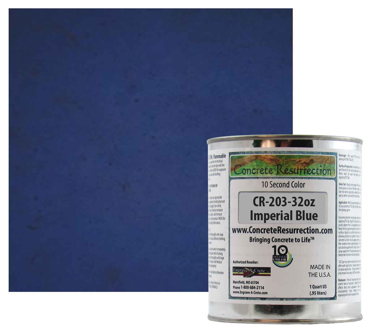 Fast Drying Concrete Stain-Professional-Easy to Use 100-150sq ft Imperial Blue gallery