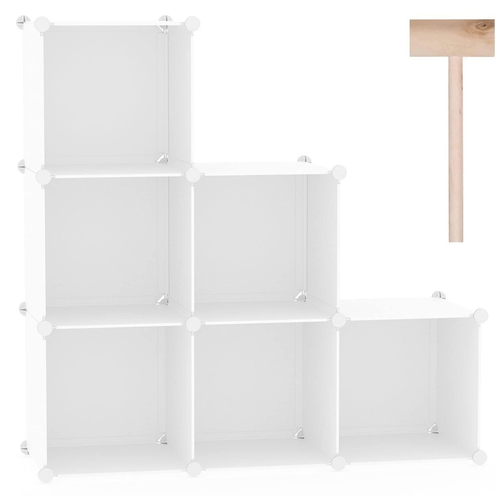6-Cube Storage Organizer, Stackable Storage Cubes Shelves, Portable Bookshelf...
