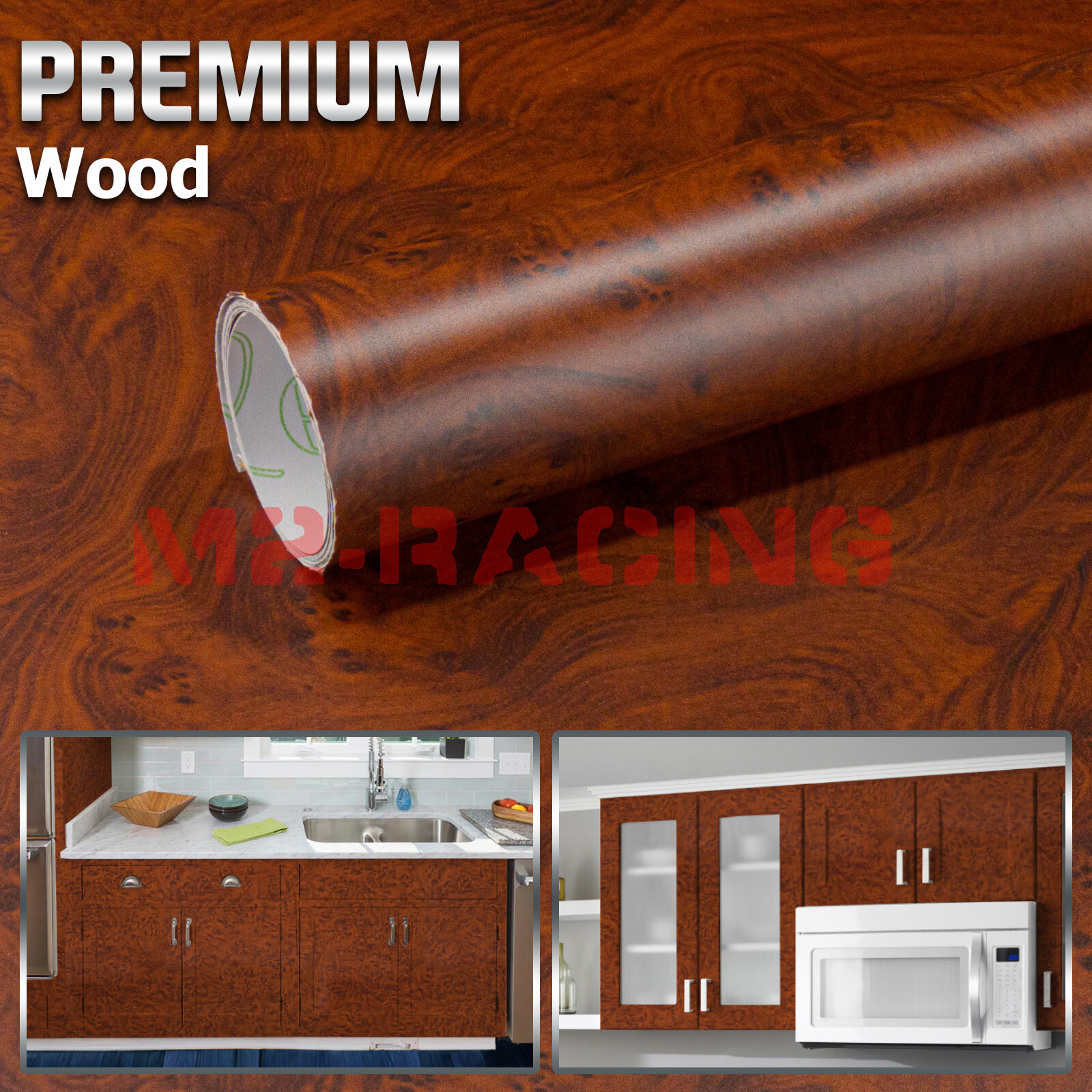 Matte 48" Wood Grain Vinyl Wrap Sticker Decal Car Home Kitchen Decoration DIY gallery