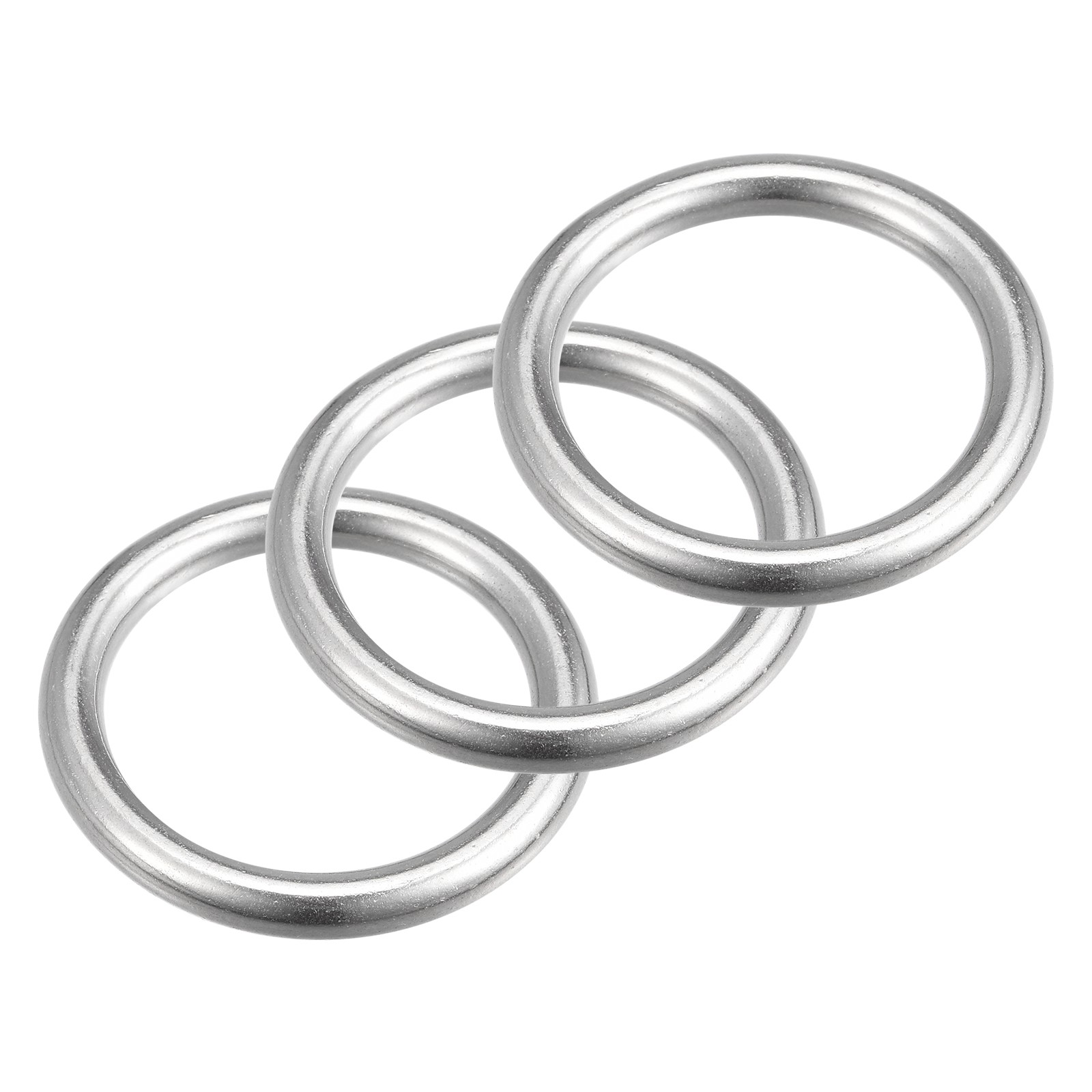 316 Stainless Steel Round Ring Welded O-Rings 35mm 1.38" ID 6mm Thick 3pcs gallery