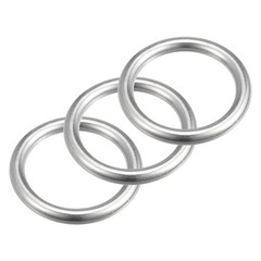 316 Stainless Steel Round Ring Welded O-Rings 35mm 1.38″ ID 6mm Thick 3pcs