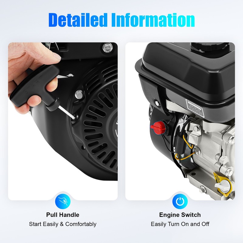 7 5HP Pull Start Horizontal Engine 4-Stroke 212CC Go Kart Gas Engine Motor NEW gallery