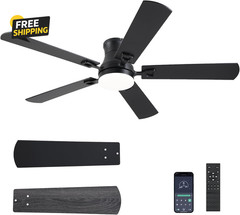 Ceiling Fans with Lights,52 Inch Low Profile Ceiling Fan with Light and Remote
