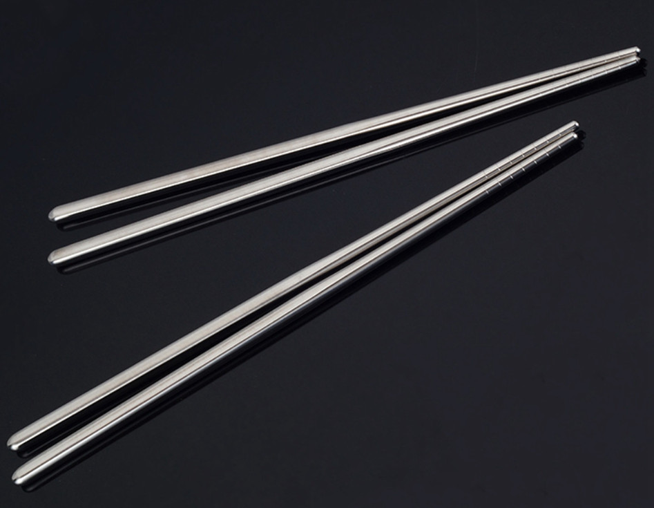 10 Pcs Reusable Non-Slip Design Korean Stainless Steel Chopsticks ( 5 Pairs ) gallery