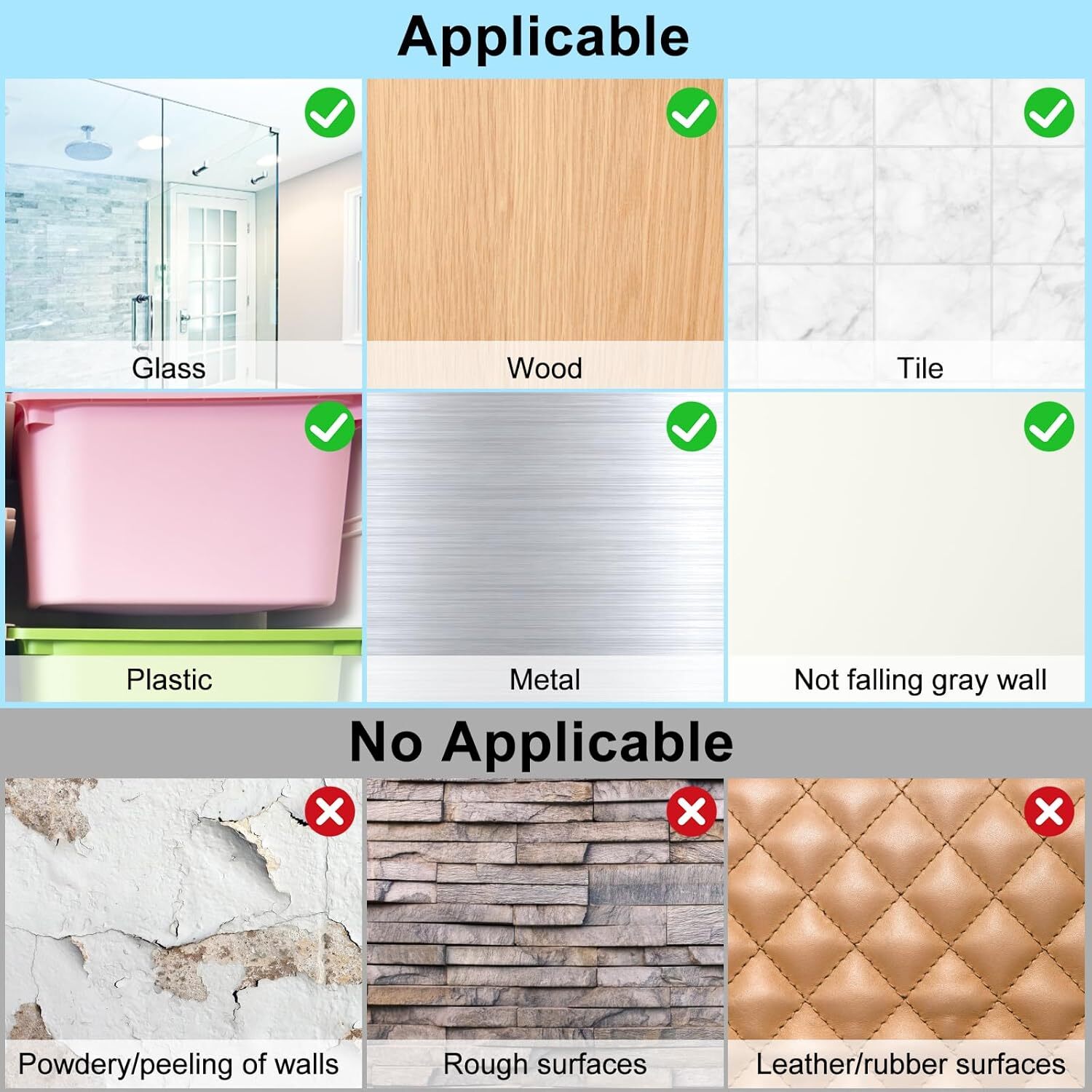 15 Pack Shower Caddy Adhesive Replacement Shower Shelf Adhesive No Drilling Ad gallery