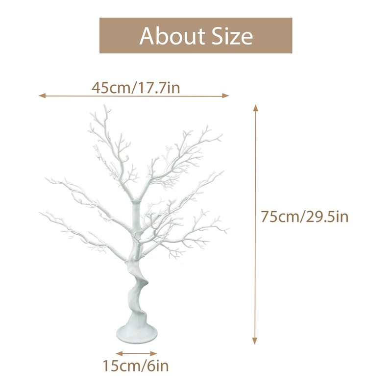2ft 6in White Artificial Tree Removable Branch Design for Decorations and Cen... gallery