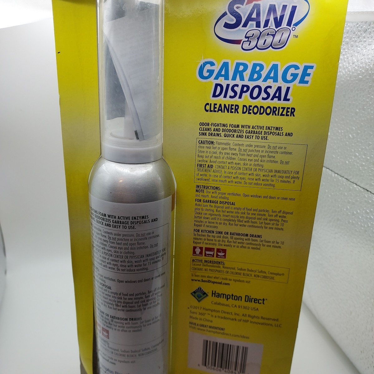 Sani 360° Garbage Disposal Cleaner Deodorizer 10 oz. Lemon Scent Enzyme Foam Act gallery