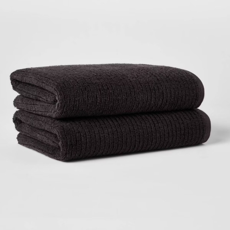 2pk Quick Dry Ribbed Bath Towel Set gallery