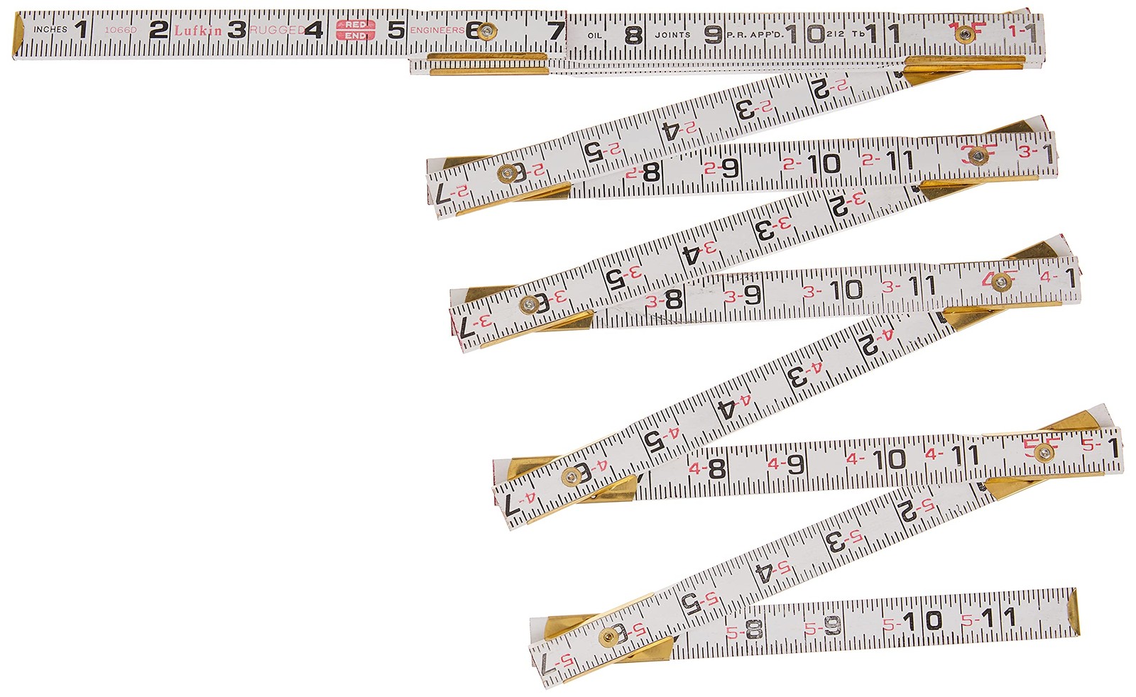Crescent 5/8" X 6' Red End® Engineer's Scale Wood Rule - 1066DN , White gallery